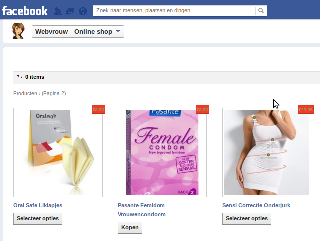 facebook page tab webshop webvrouw.nl